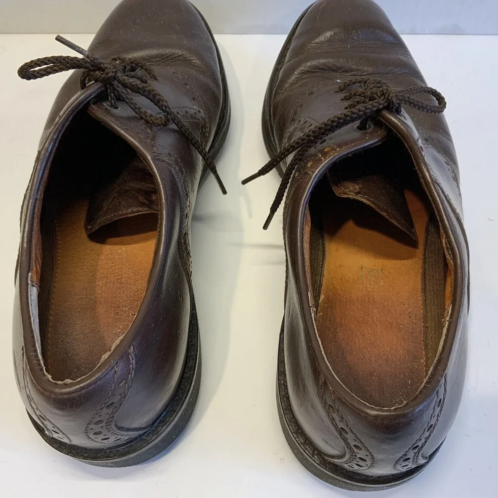 Johnson & Murphy Men's Leather Golf Shoes Waterproof Sz 10M Italy‎ Soft Spikes